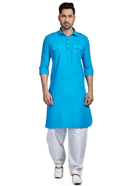 Blue Colour Outluk Vol 62 Festive Wear Heavy Mens Wear Pathani Latest Collection 62001